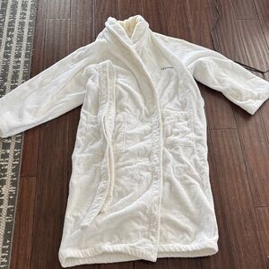 Frette White Plush Terry Robe with Embroidered Logo